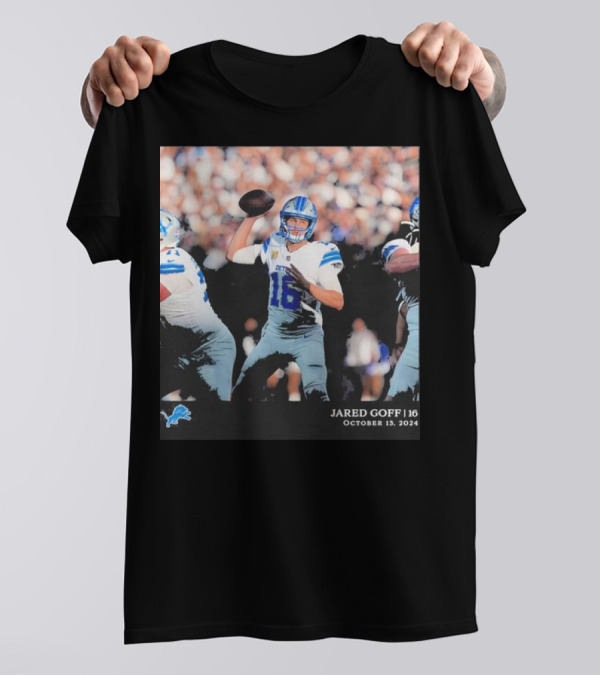 Jared Goff 16 Detroit Lions October 13 2024 NFL Football T-Shirt