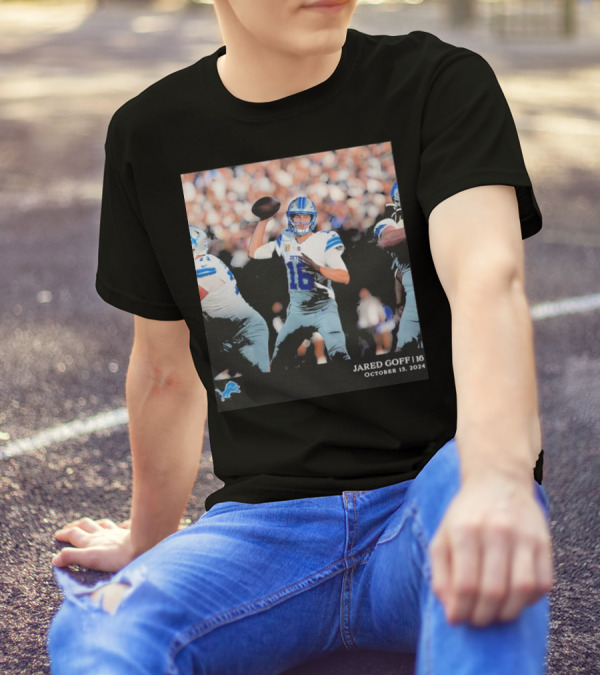 Jared Goff 16 Detroit Lions October 13 2024 NFL Football T-Shirt