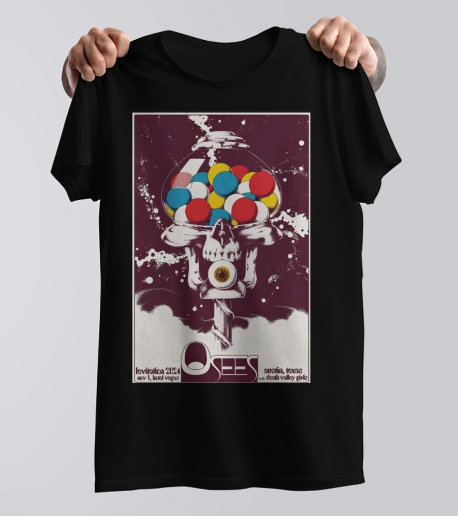 Osees Levitation 2024 Las Vegas Austin Texas Nov 1 With Death Valley Girls Tour T-Shirt