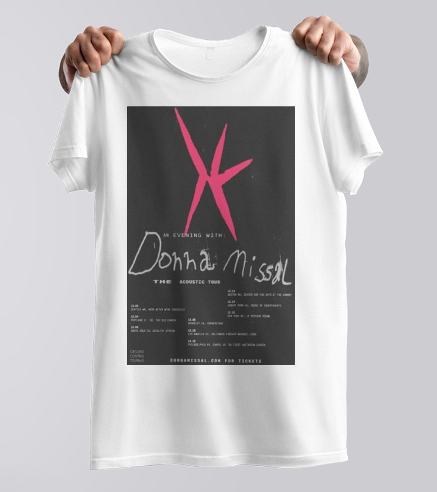 An Evening With Donna Missal 2024 Acoustic Tour Dates And Locations T-Shirt