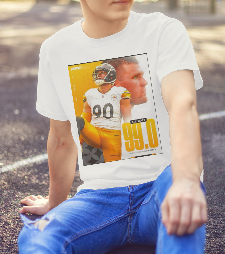 T.J. Watt 99.0 Run Defense Grade Week 6 Pittsburgh Steelers T-Shirt