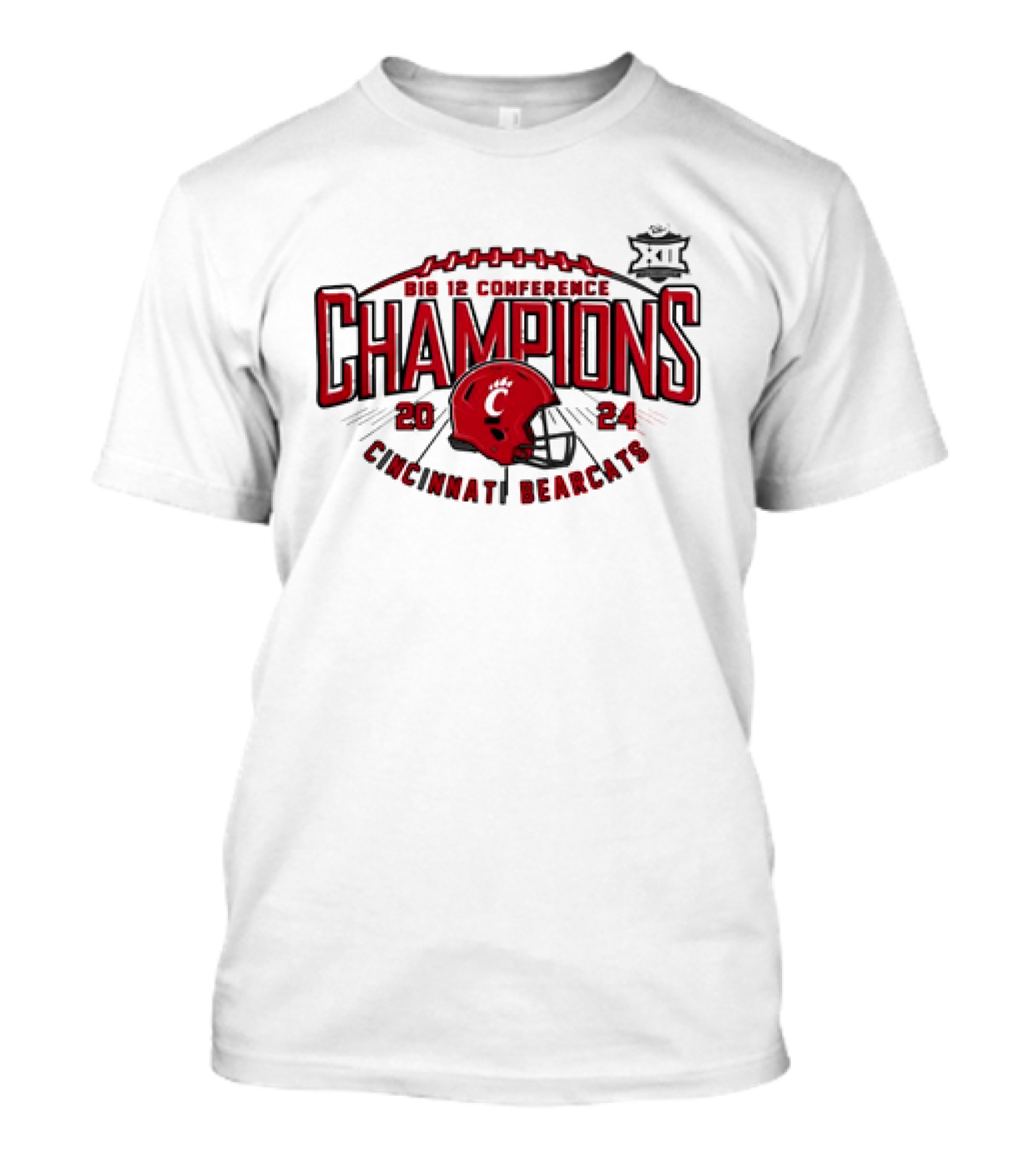 Big 12 Conference Champions 2024 Cincinnati Bearcats Football Helmet T-Shirt