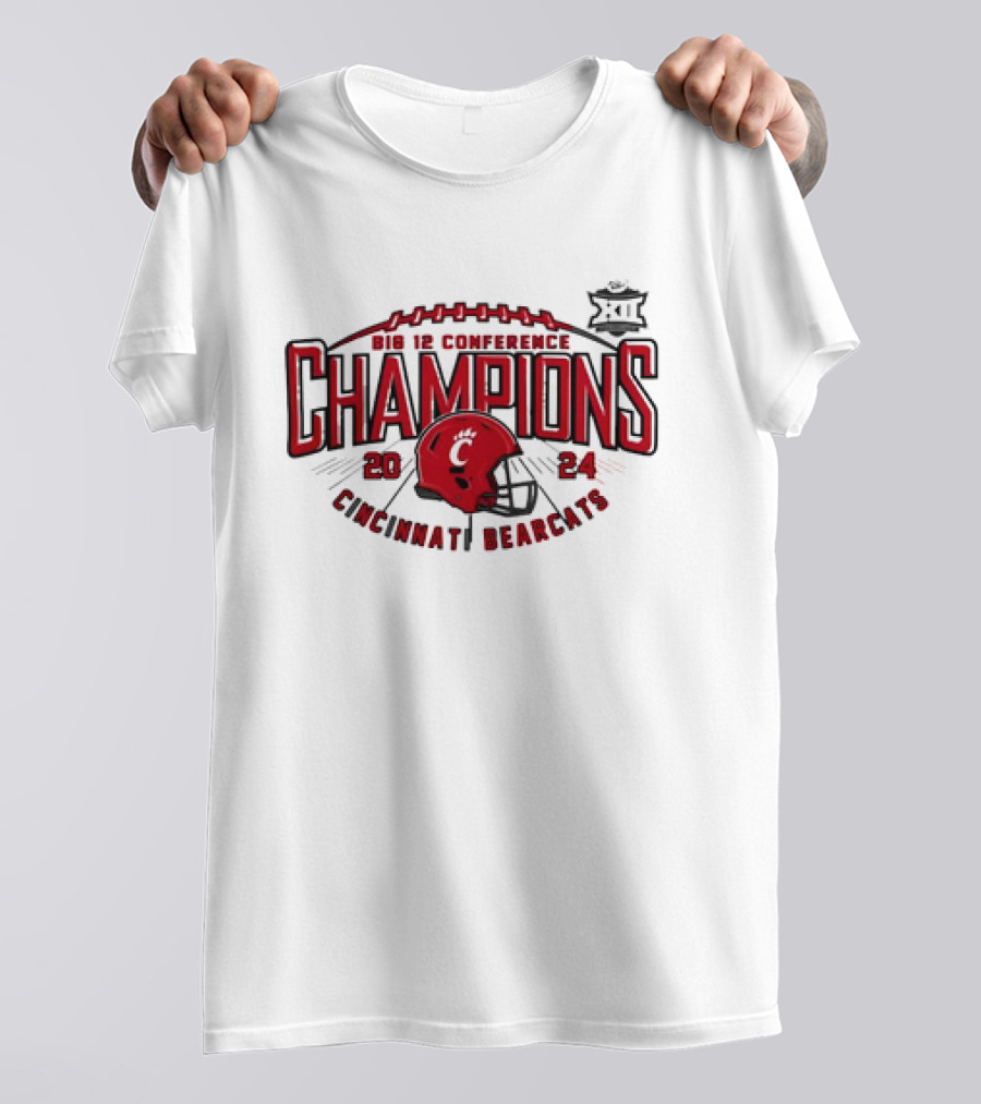 Big 12 Conference Champions 2024 Cincinnati Bearcats Football Helmet T-Shirt