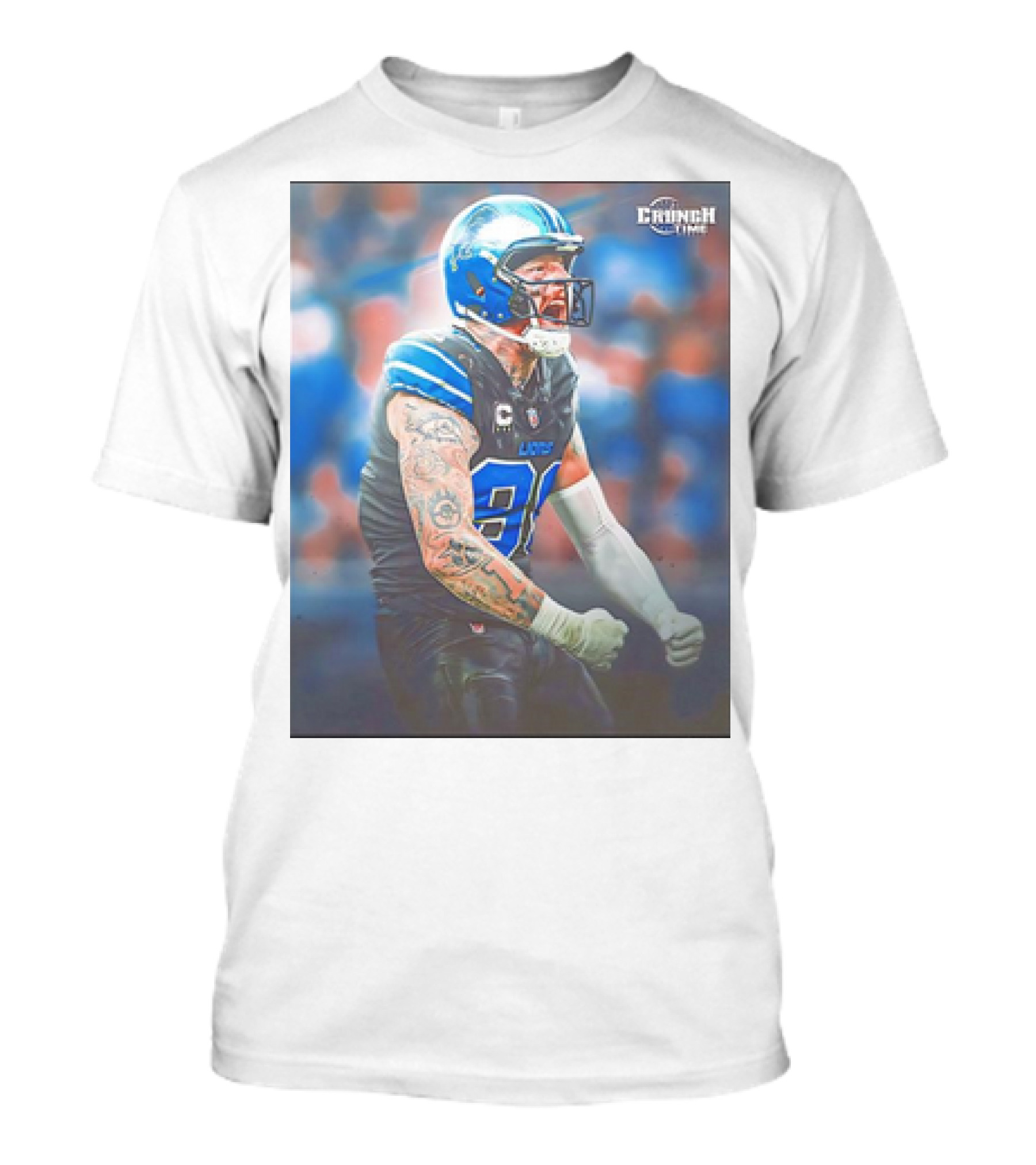 Crunch Time Maxx Crosby Detroit Lions Jersey Fire T-Shirt
