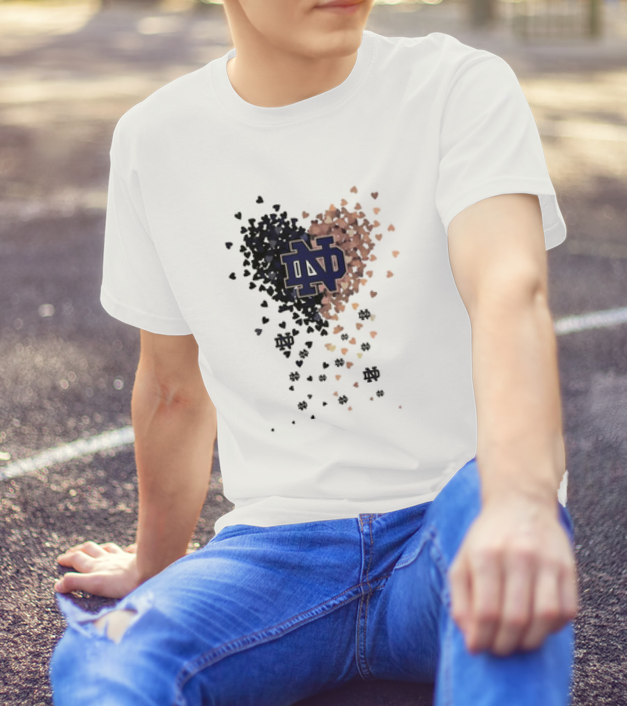 Heart Full Of Football Notre Dame Fighting Irish ND T-Shirt