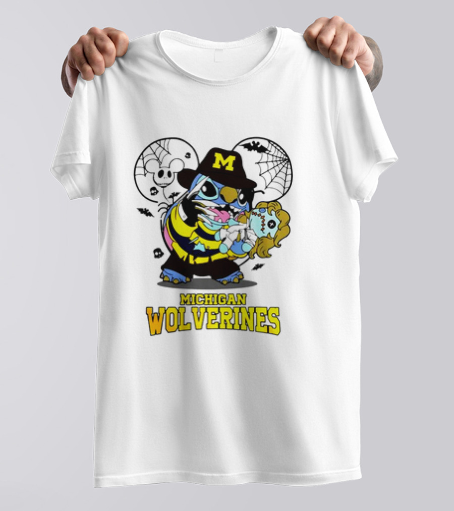 Michigan Wolverines Halloween Stitch Freddy Krueger T-Shirt