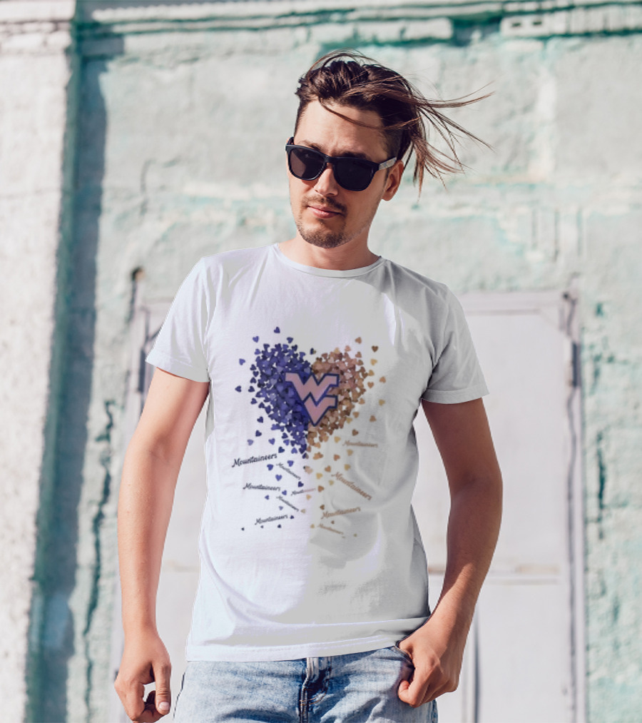West Virginia Mountaineers Heart Logo Enthusiast T-Shirt