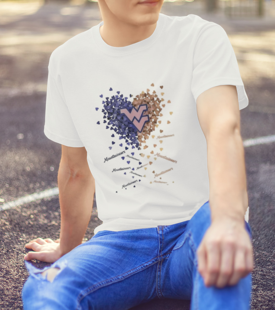 West Virginia Mountaineers Heart Logo Enthusiast T-Shirt