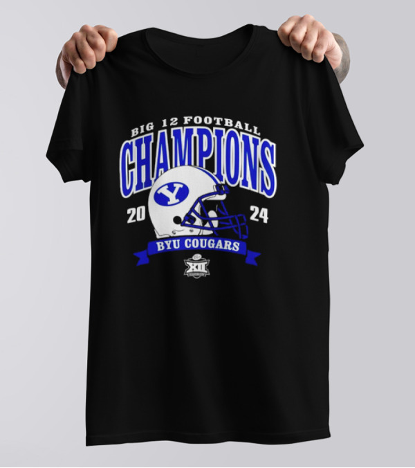 Big 12 Football Champions 2024 BYU Cougars Football Helmet T-Shirt