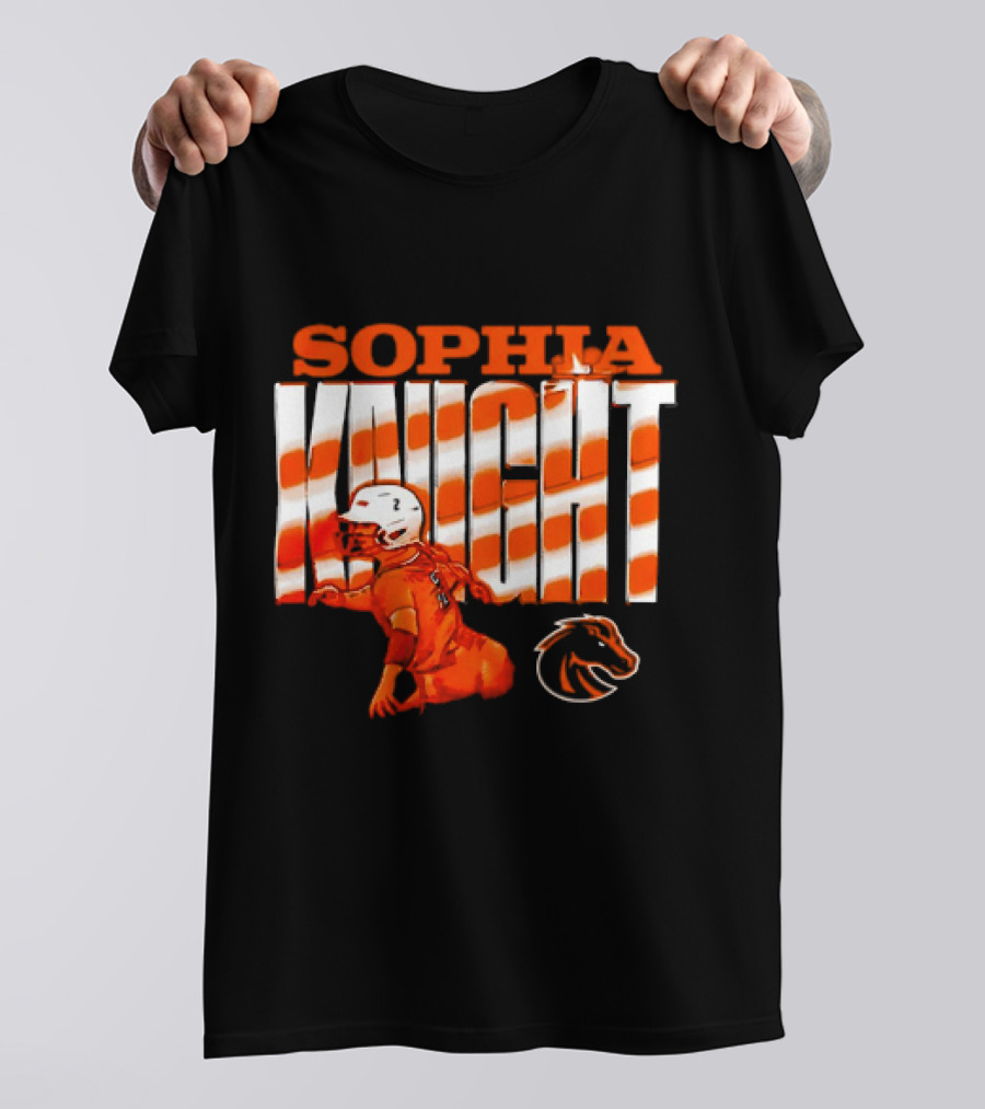 Boise State Broncos Sophia Knight Football Cartoon With Bronco T-Shirt