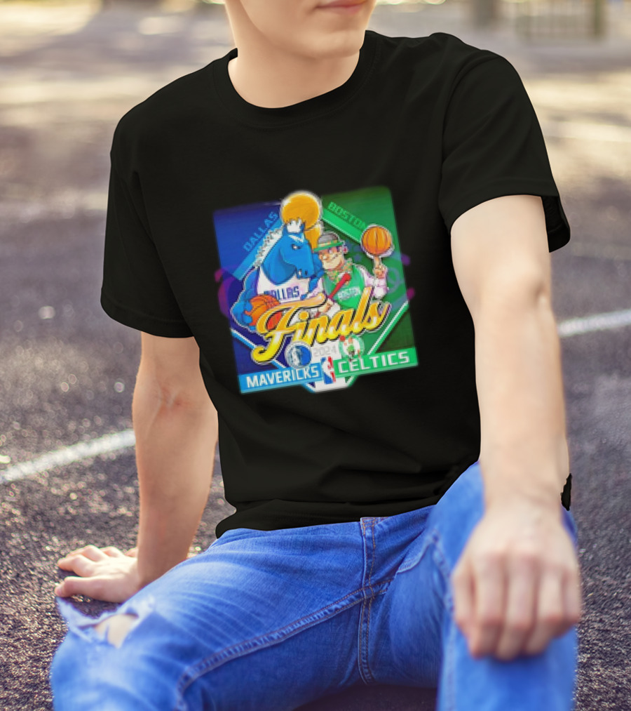 Dallas Mavericks Vs Boston Celtics Finals 2024 Mascot Showdown T-Shirt
