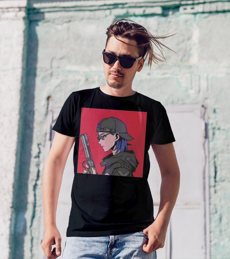 Kim Yeji Anime Character With Gun And Cap T-Shirt