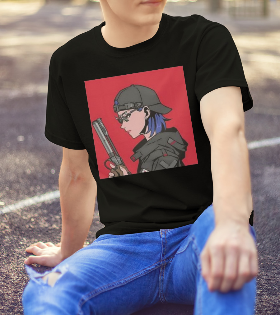 Kim Yeji Anime Character With Gun And Cap T-Shirt