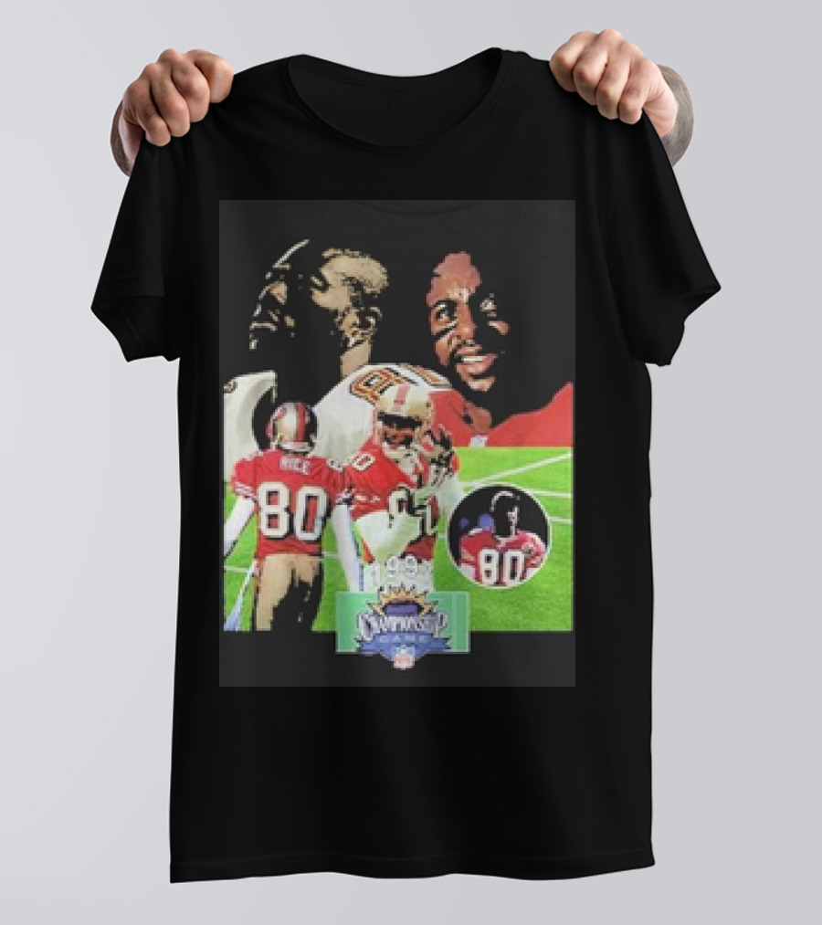 Terrell Owens And Jerry Rice 80s 49ers 1994 Throwback NFL Champions T-Shirt