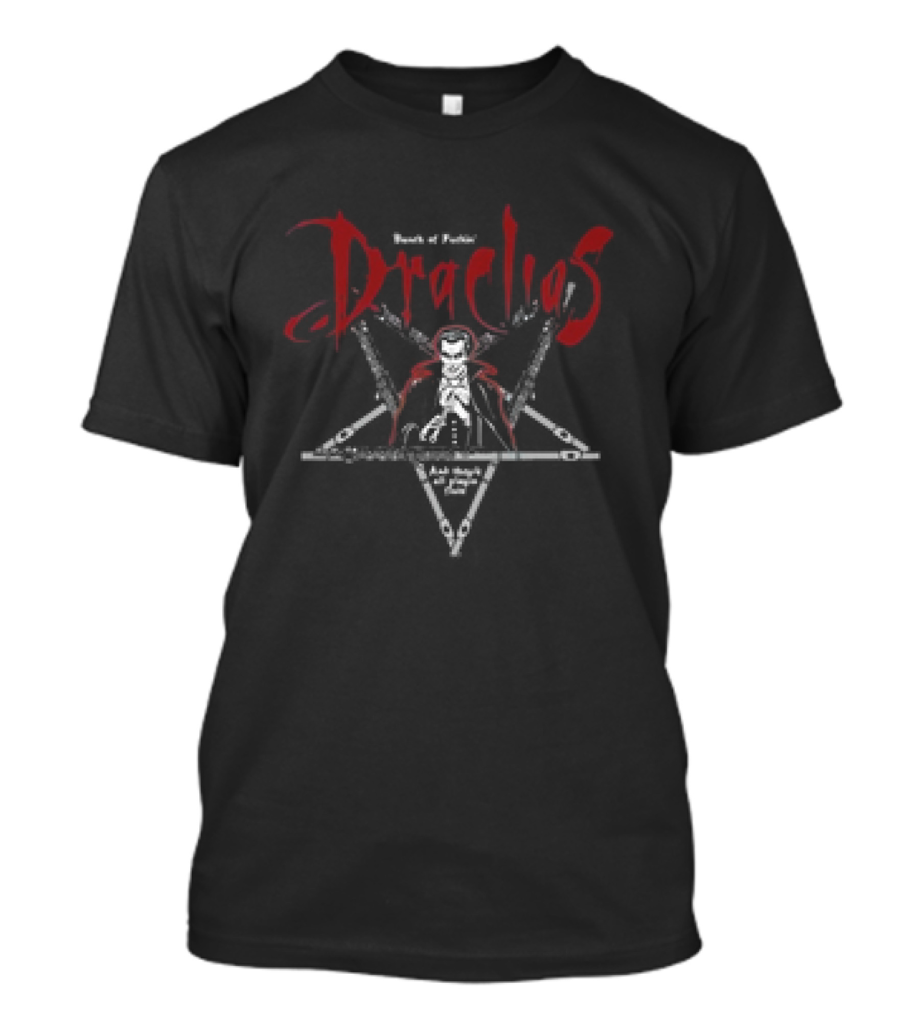 Tom Cardy Draculas Stands At Pentacle Dark Vampire Cape T-Shirt