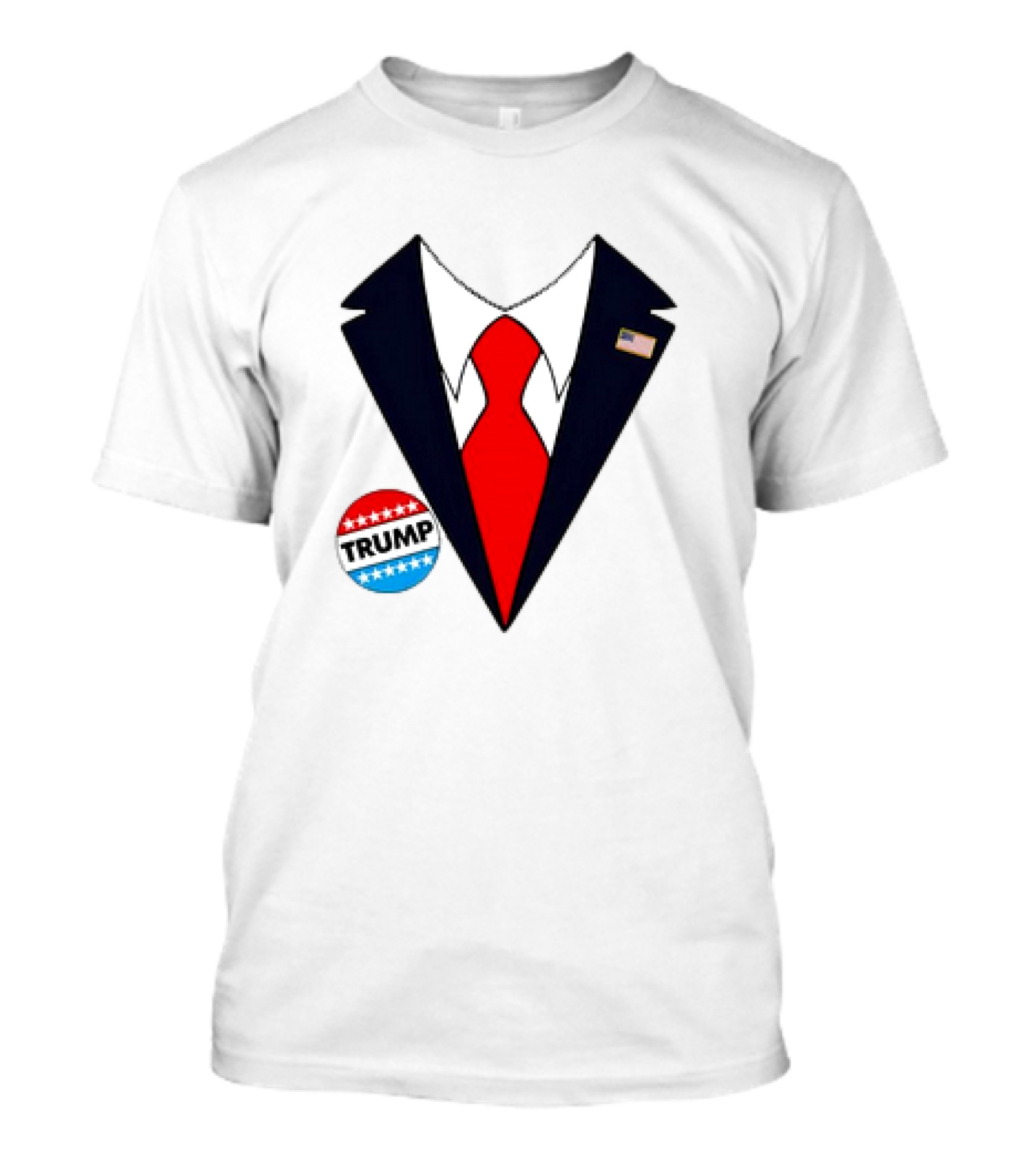 Trump Suit American Flag Badge Halloween T-Shirt