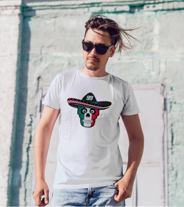 Skull 99 Daniel Suarez Pancho Hat Mexican Colors T-Shirt