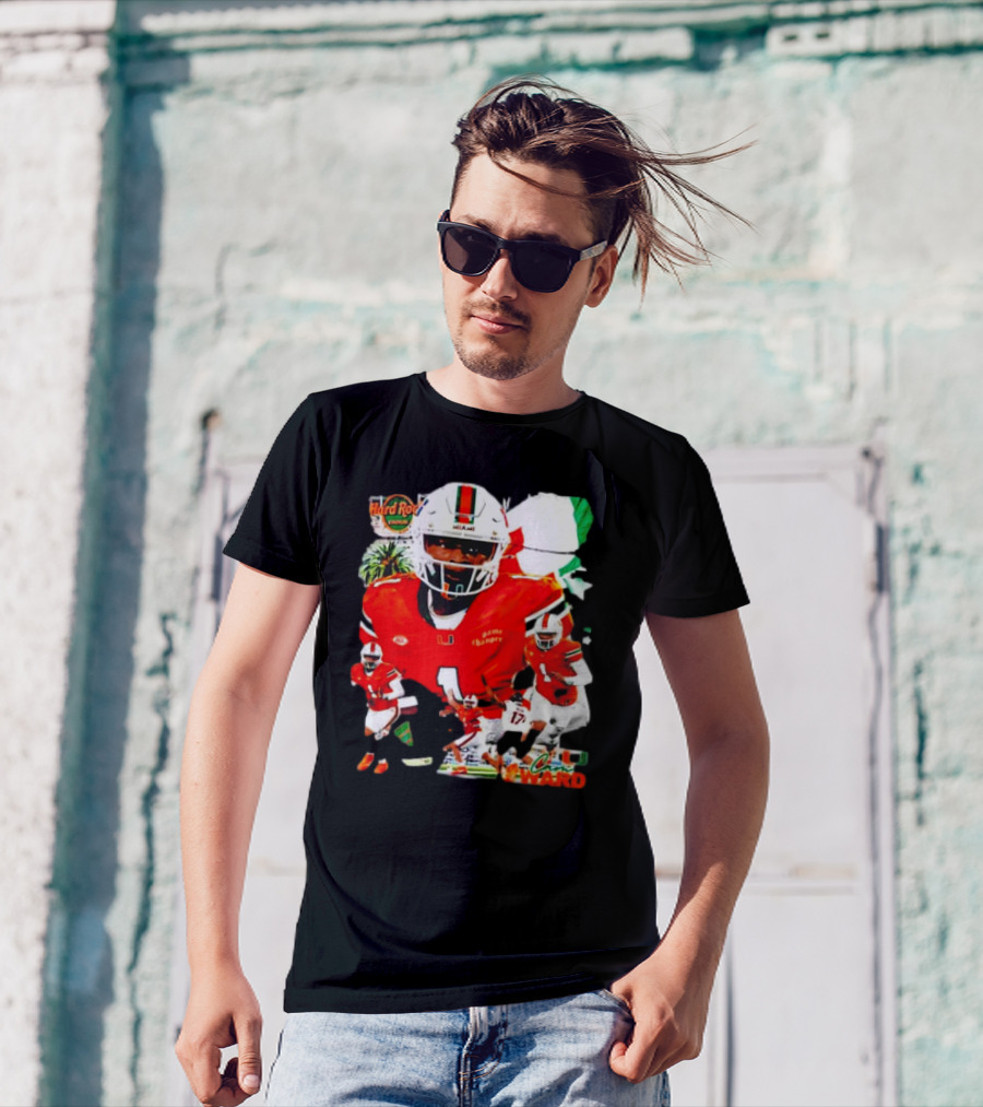Hard Rock Stadium Miami Hurricanes Cam Ward Football Player T-Shirt