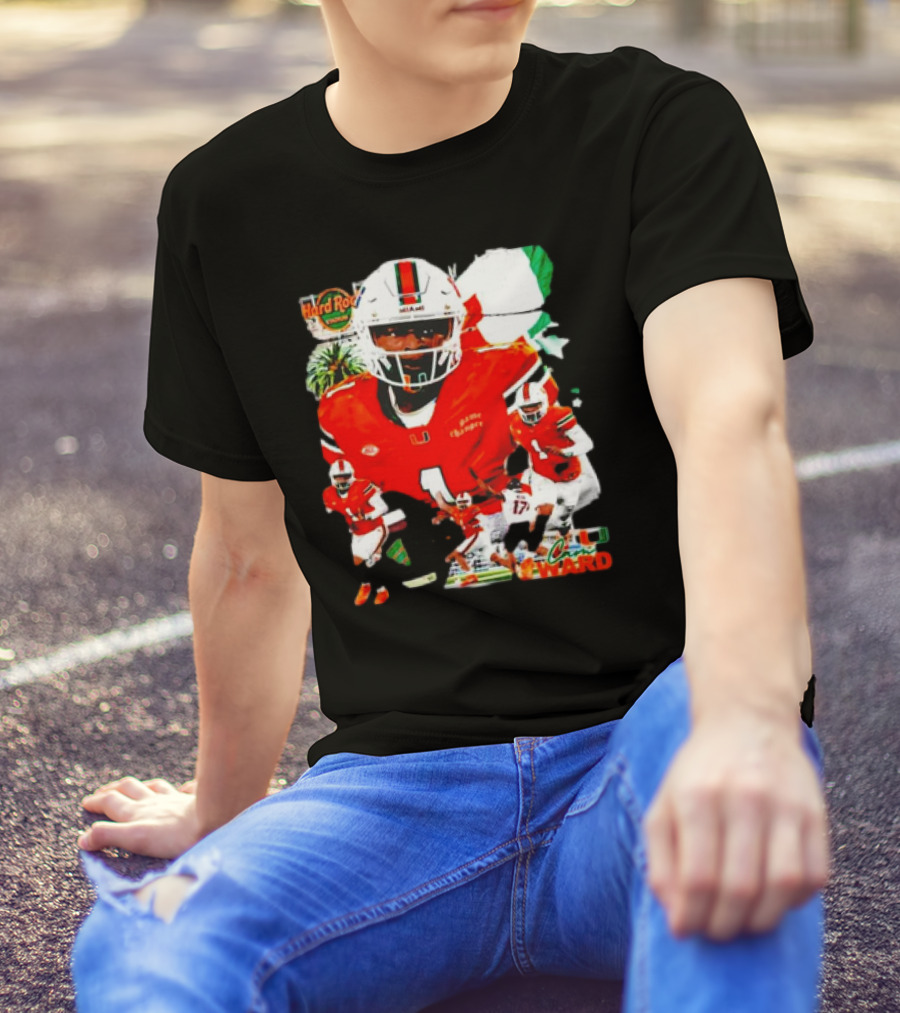 Hard Rock Stadium Miami Hurricanes Cam Ward Football Player T-Shirt