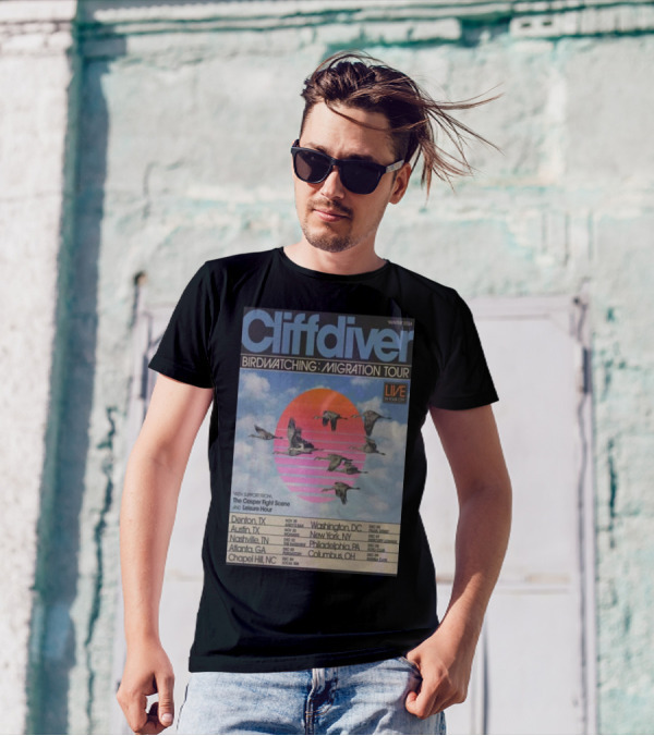 Cliffdiver Birdwatching Migration Tour Winter 2024 Live Denton TX Nashville TN Atlanta GA Washington DC New York NY Philadelphia PA T-Shirt