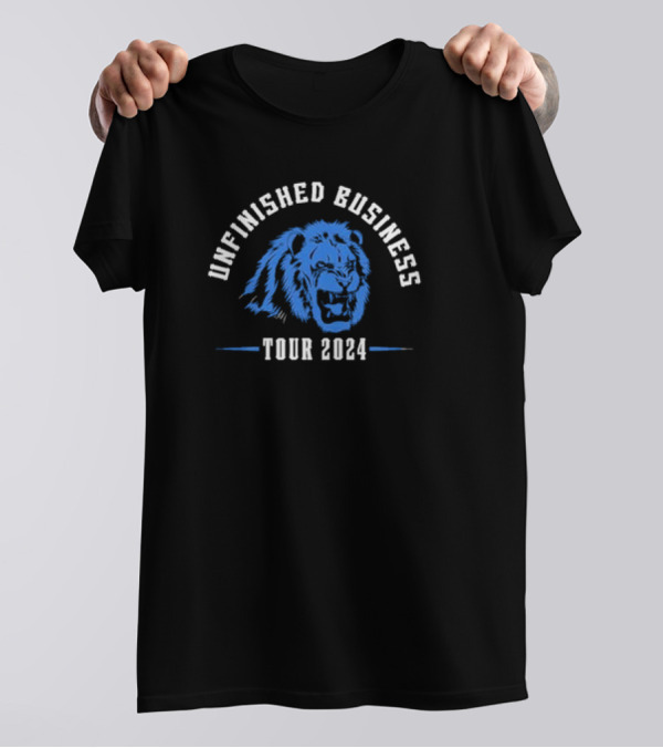Detroit Lions Unfinished Business 2024 Tour Fierce Lion T-Shirt