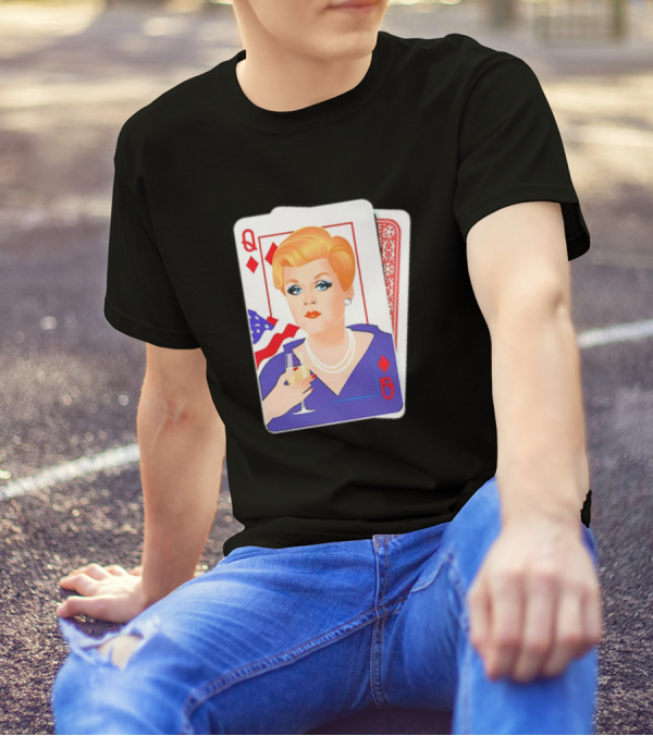 Eleanor Iselin Queen Of Diamonds American Flag Card T-Shirt