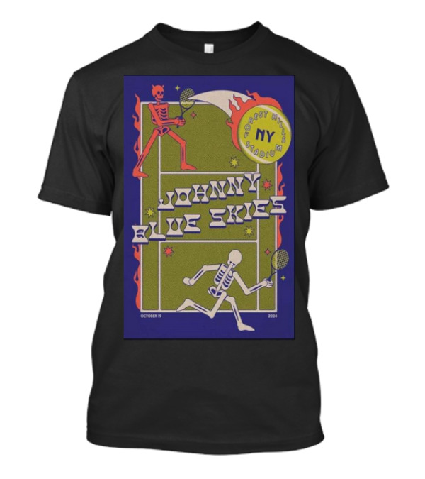 Johnny Blue Skies October 19 2024 Forest Hills Stadium NY Skeleton Tennis T-Shirt