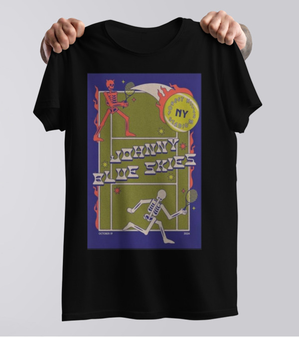 Johnny Blue Skies October 19 2024 Forest Hills Stadium NY Skeleton Tennis T-Shirt