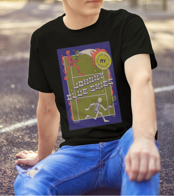 Johnny Blue Skies October 19 2024 Forest Hills Stadium NY Skeleton Tennis T-Shirt