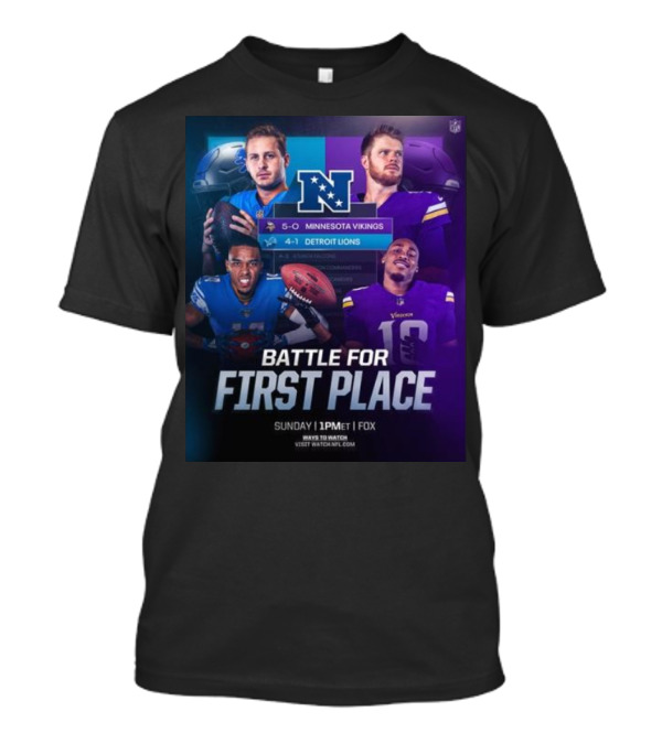 Minnesota Vikings 5-0 Vs Detroit Lions 4-1 NFC Battle For First Place Sunday 1PM ET On FOX T-Shirt