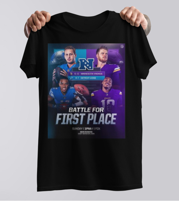 Minnesota Vikings 5-0 Vs Detroit Lions 4-1 NFC Battle For First Place Sunday 1PM ET On FOX T-Shirt