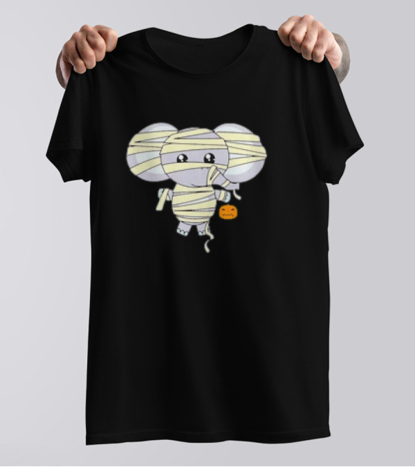 Mummy Elephant Trick Or Treating Cute Halloween T-Shirt