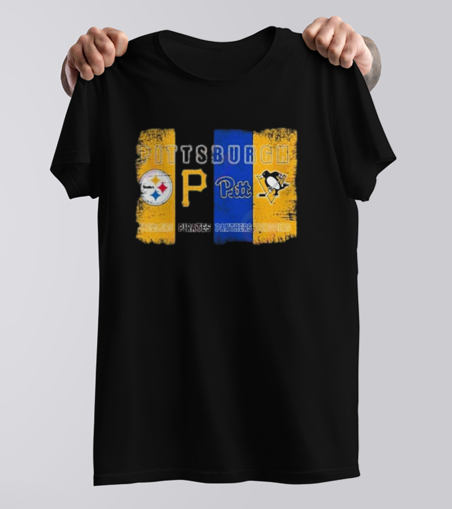 Pittsburgh Steelers Pirates Panthers Penguins Vintage T-Shirt