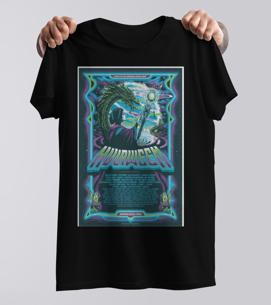 Hulaween Suwannee Music Park October 24-27 2024 Featuring Dragon Wizard T-Shirt