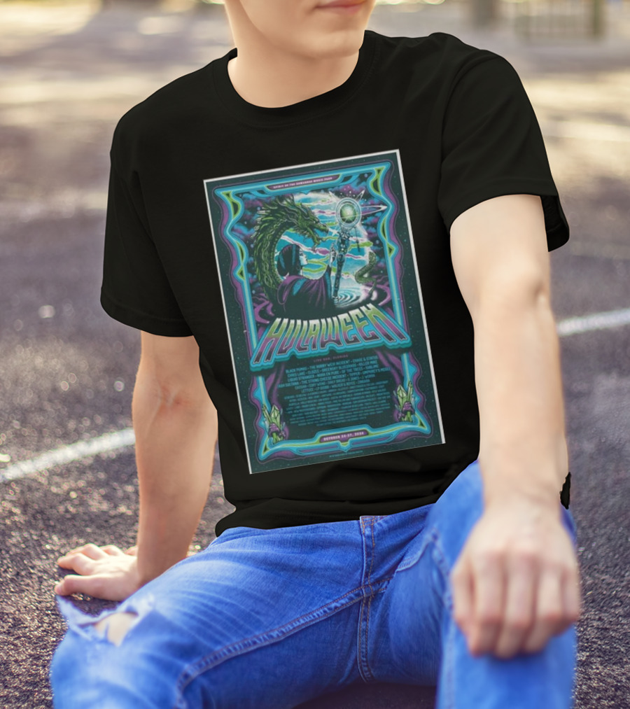 Hulaween Suwannee Music Park October 24-27 2024 Featuring Dragon Wizard T-Shirt