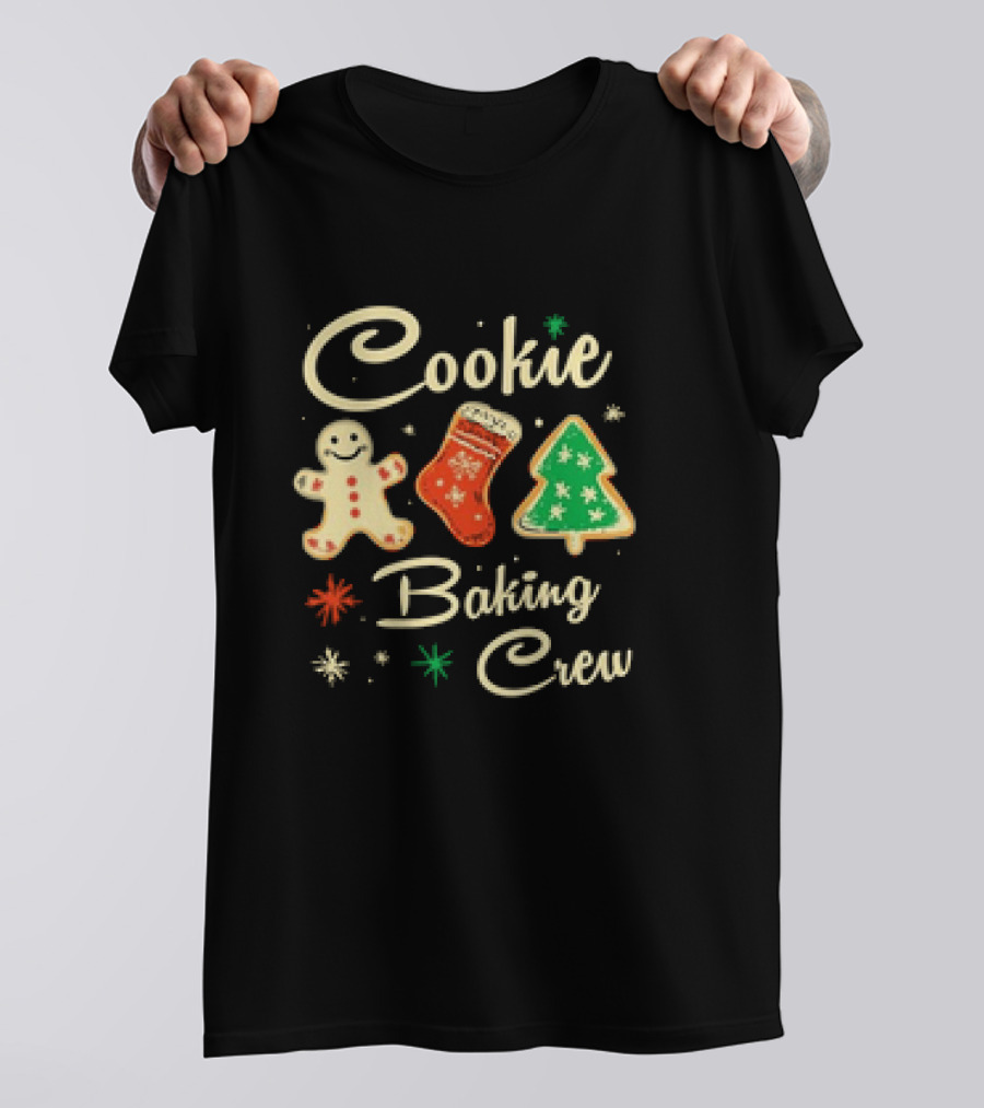Cookie Baking Crew Christmas Festive Cookies Gingerbread Tree Stocking T-Shirt