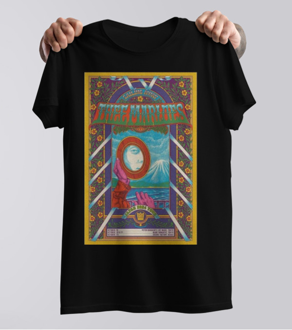 Thee Marloes Sailing Away Japan 2024 Tour Poster Mt. Fuji Psychedelic T-Shirt