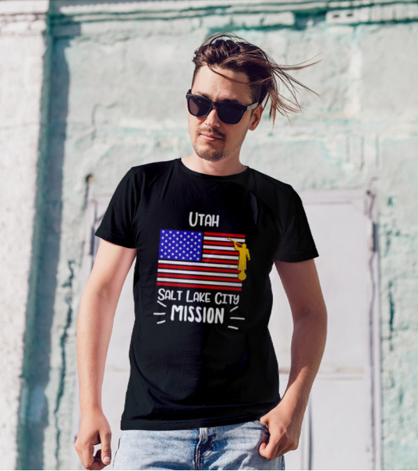 Utah Salt Lake City Mission US Flag Mormon LDS Missionary T-Shirt