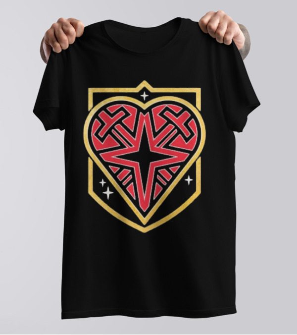 Vegas Golden Knights Heart Shield Star Crosses Retro T-Shirt