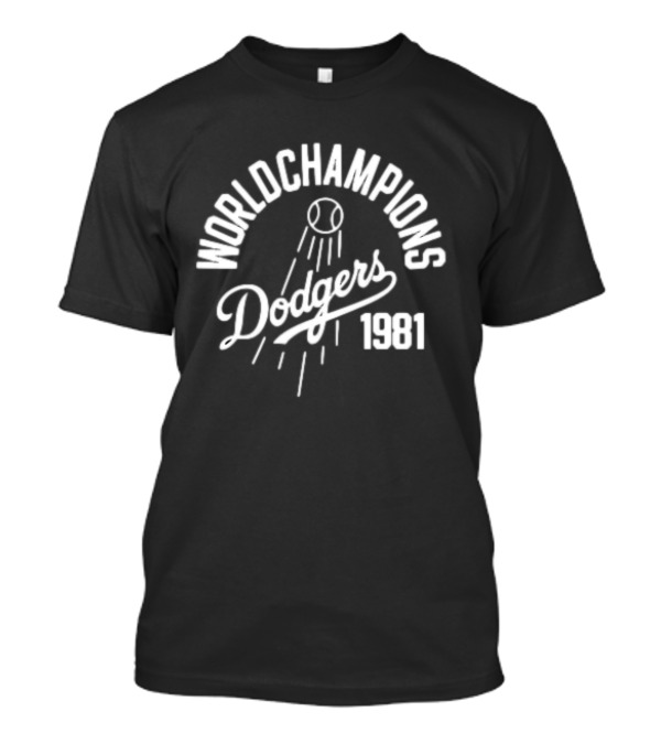 World Champions Dodgers 1981 Baseball T-Shirt