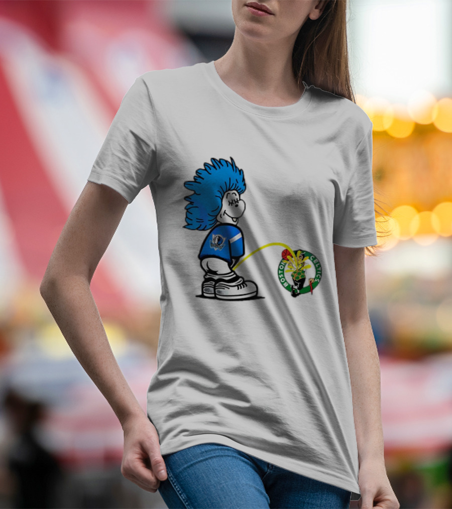 Dallas Mavericks Fan Urinating On Boston Celtics T-Shirt