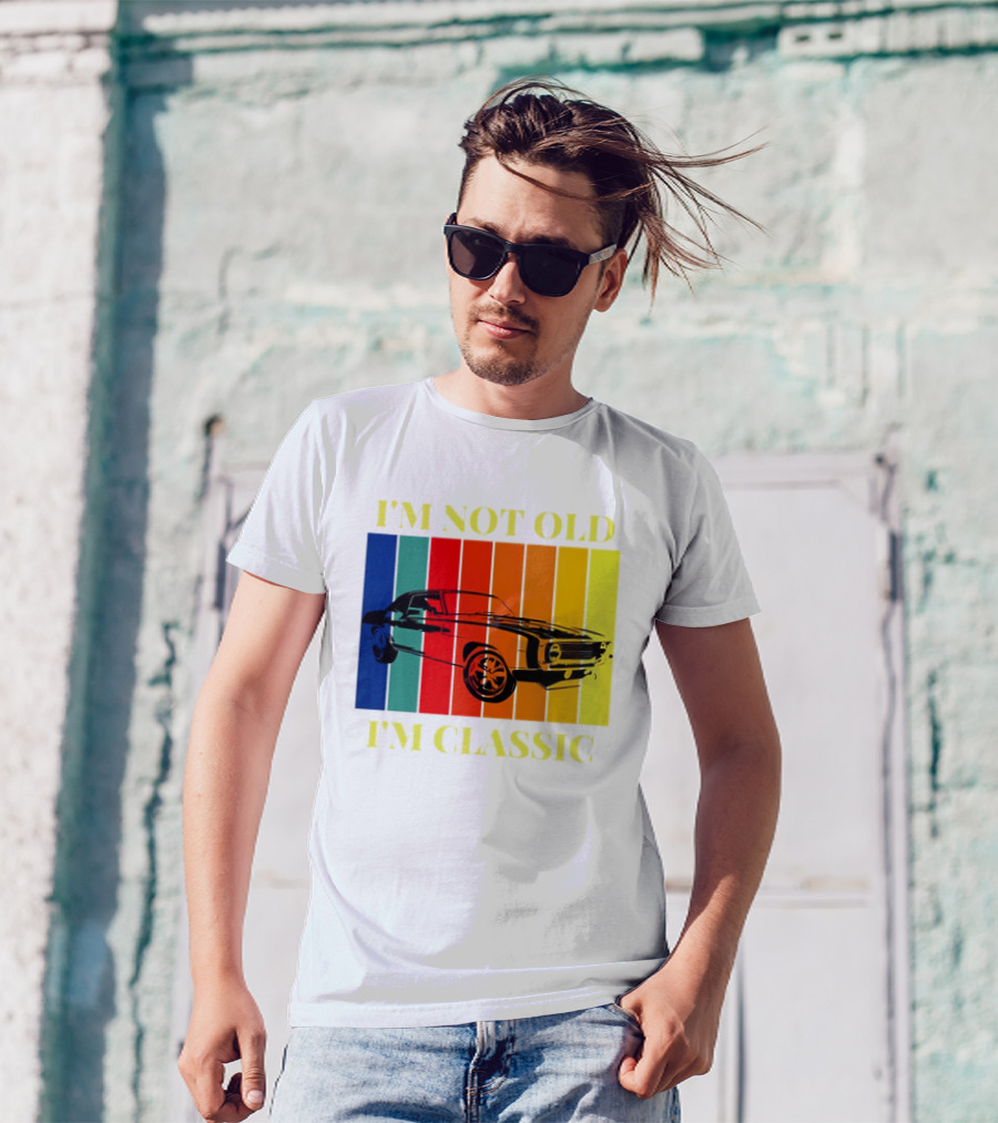 I’m Not Old I’m Classic Retro Car Vintage Stripes T-Shirt