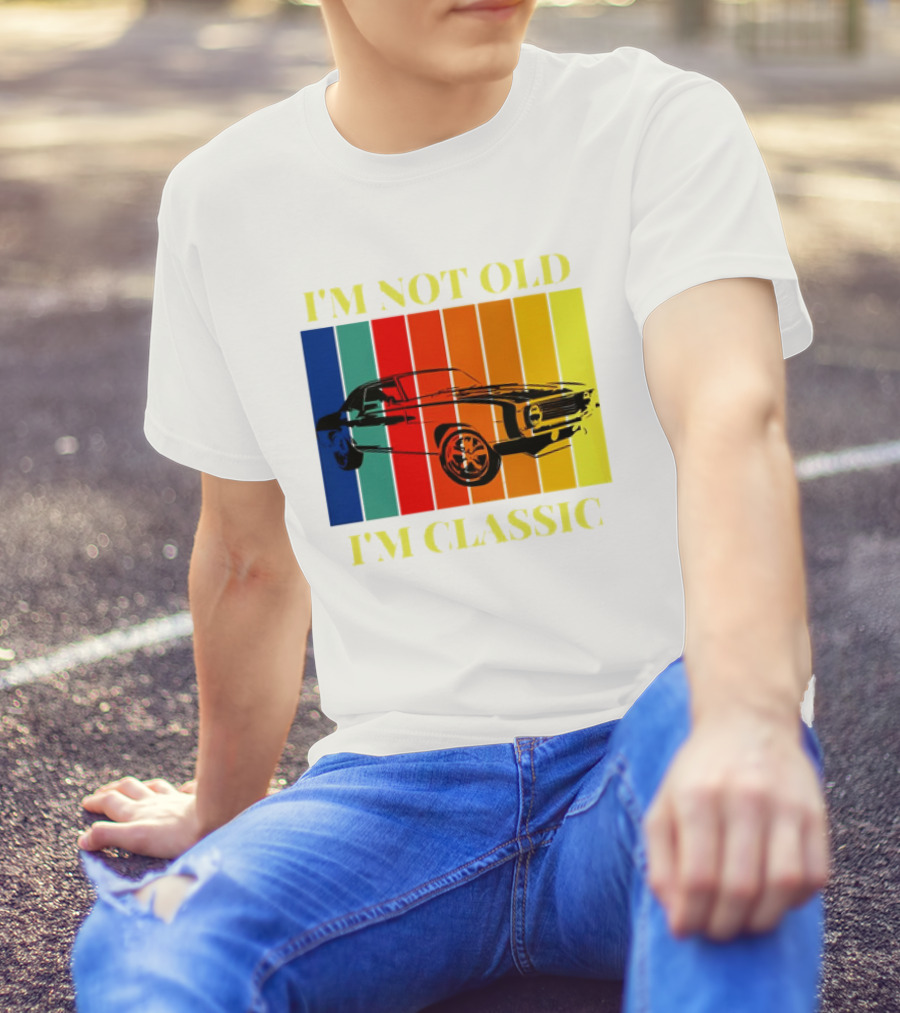 I’m Not Old I’m Classic Retro Car Vintage Stripes T-Shirt