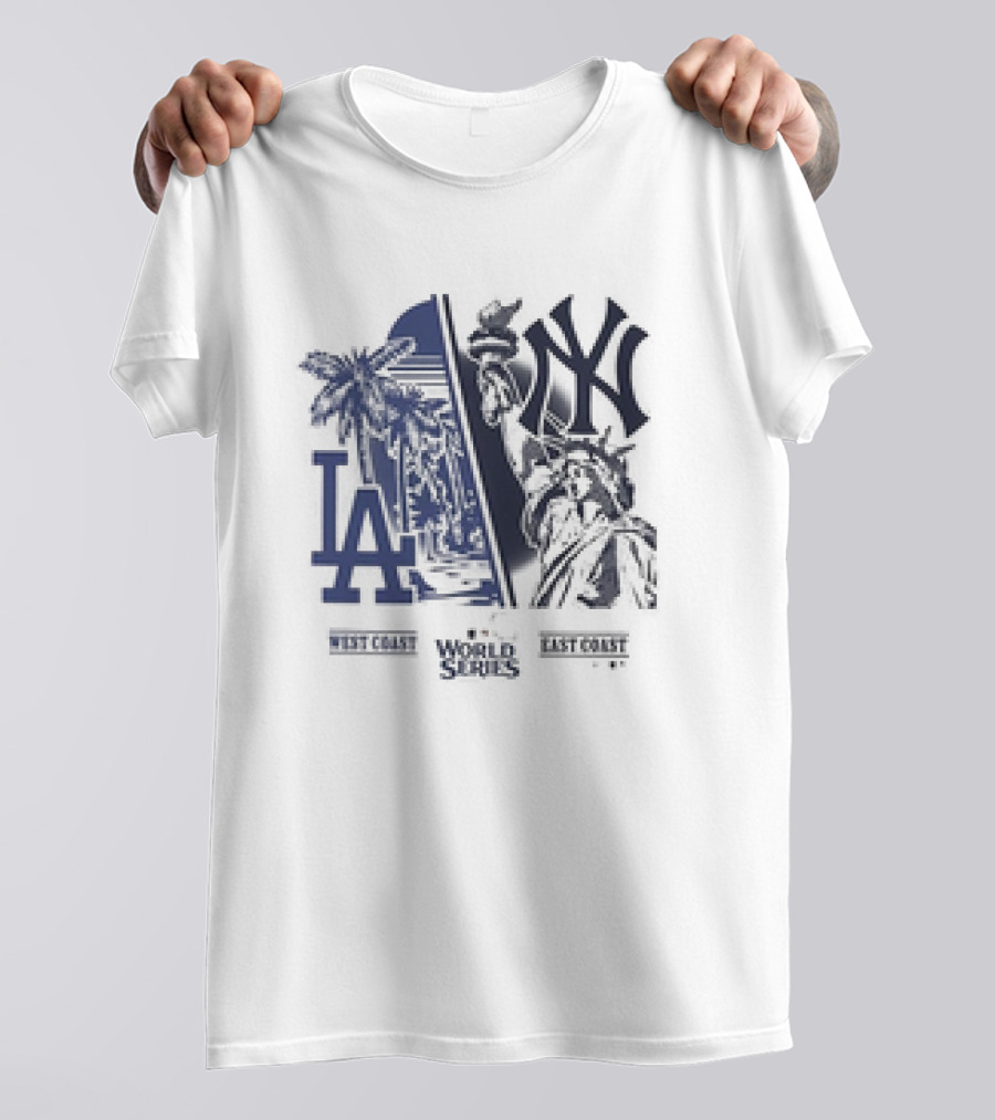Los Angeles Dodgers New York Yankees West Coast East Coast World Series T-Shirt