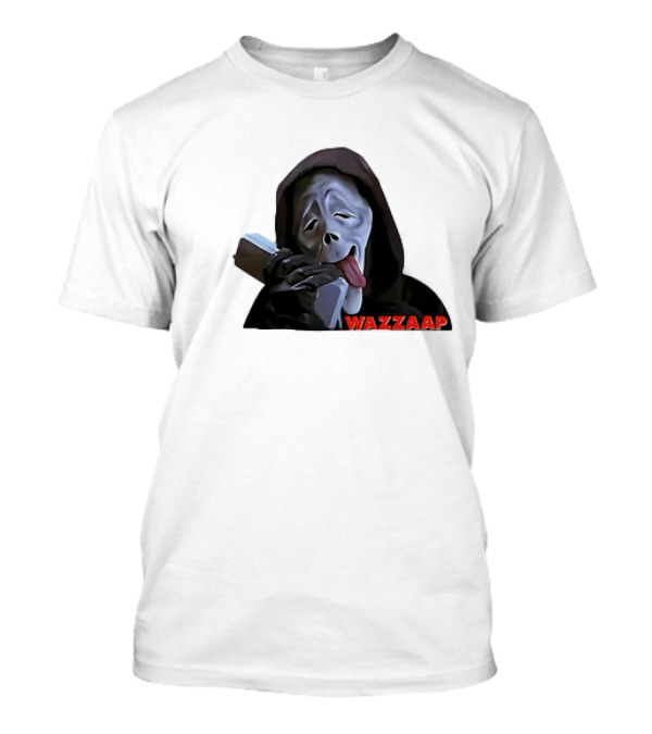 Scary Movie Scream Mask Wazzaap Phone Call T-Shirt