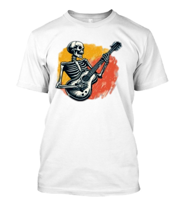 Skeleton Playing Guitar Rock Band T-Shirt