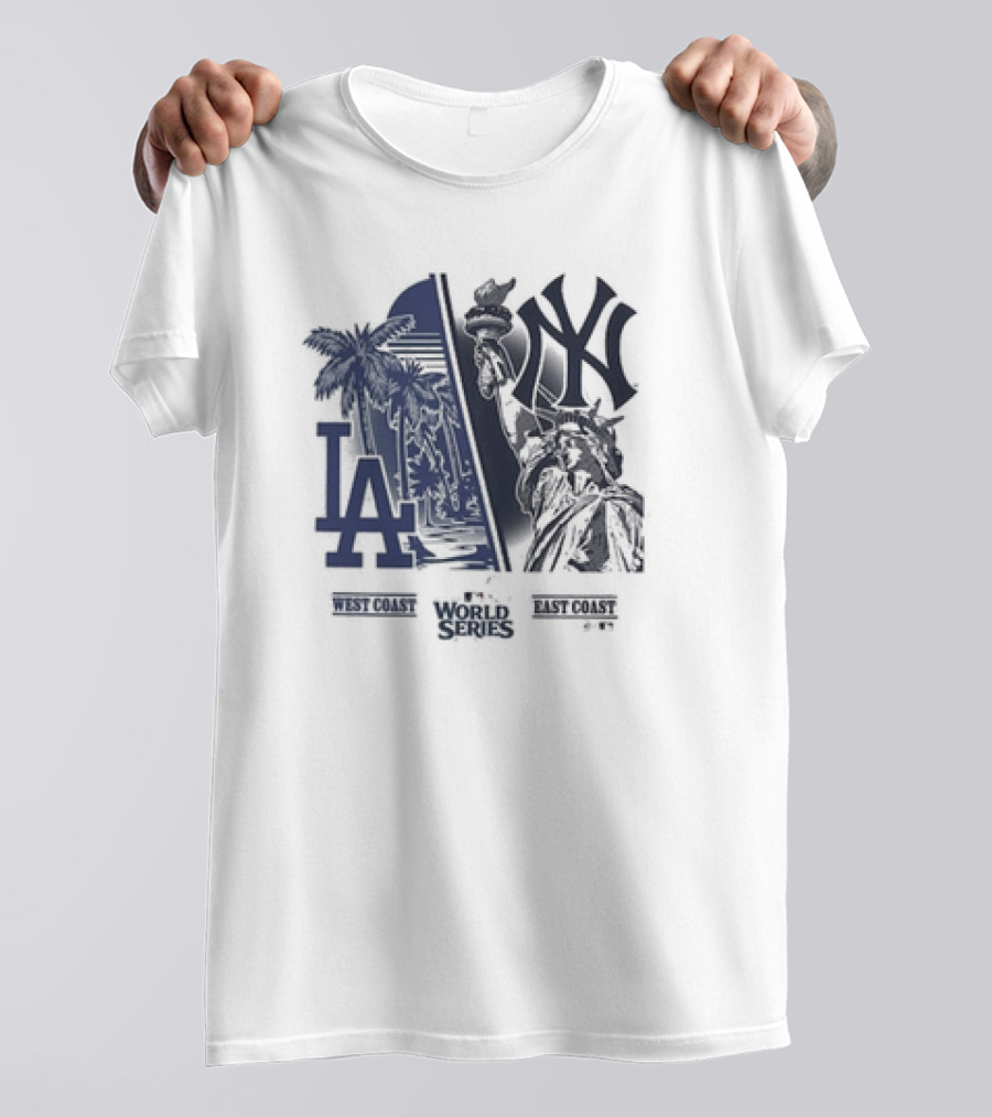 West Coast Los Angeles Dodgers Vs. East Coast New York Yankees World Series T-Shirt