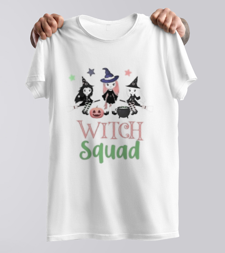 Witch Squad Halloween Broomstick Cauldron Girls T-Shirt