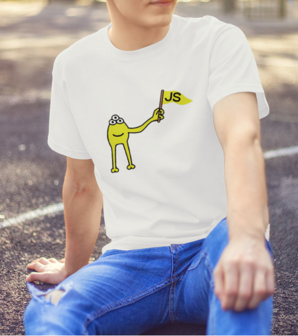 Yellow Three-Eyed Monster Waving JS Flag T-Shirt