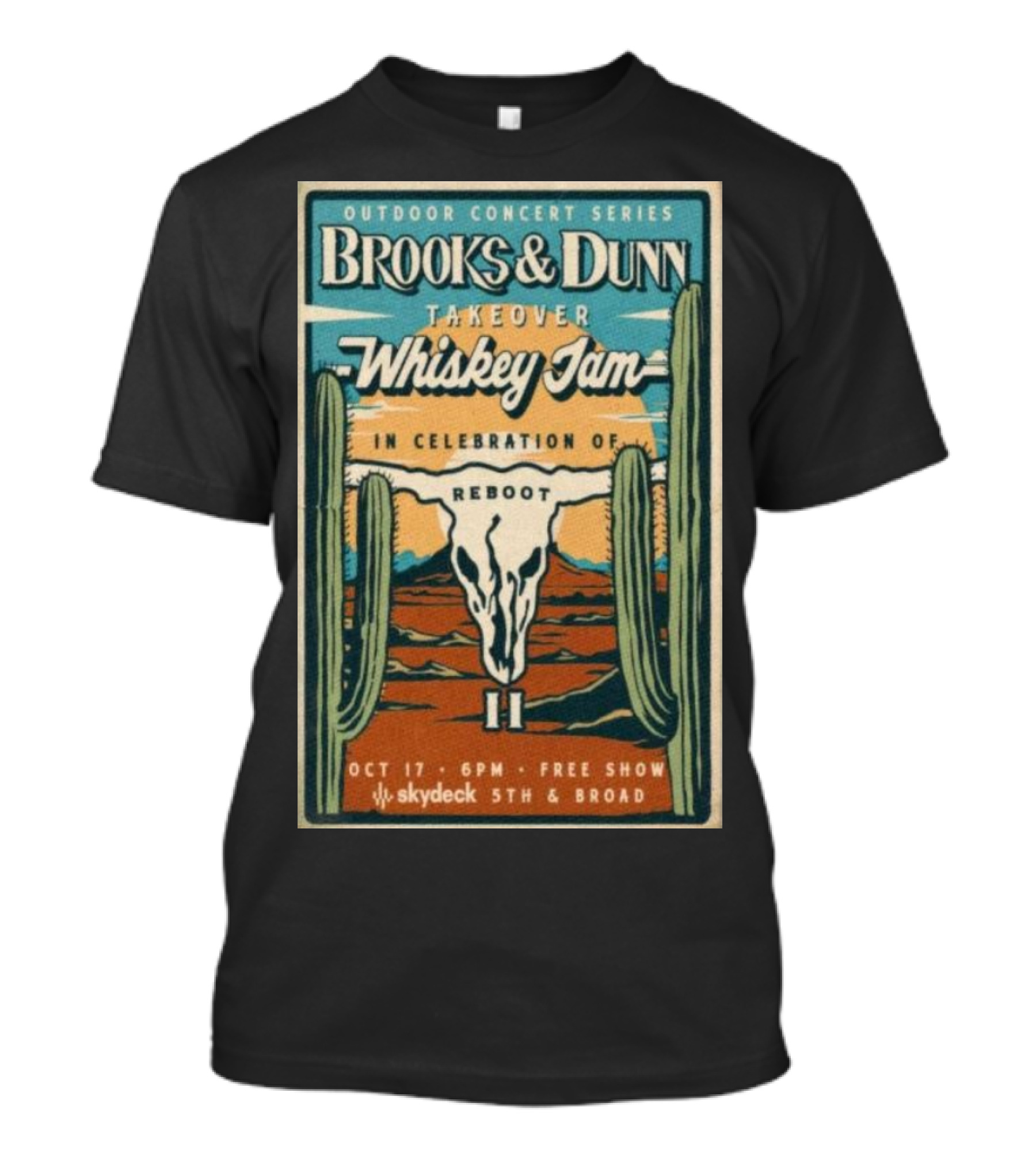 Brooks And Dunn Outdoor Concert Series Takeover Whiskey Jam In Celebration Of Reboot Oct 17 Skydeck 5th And Broad T-Shirt
